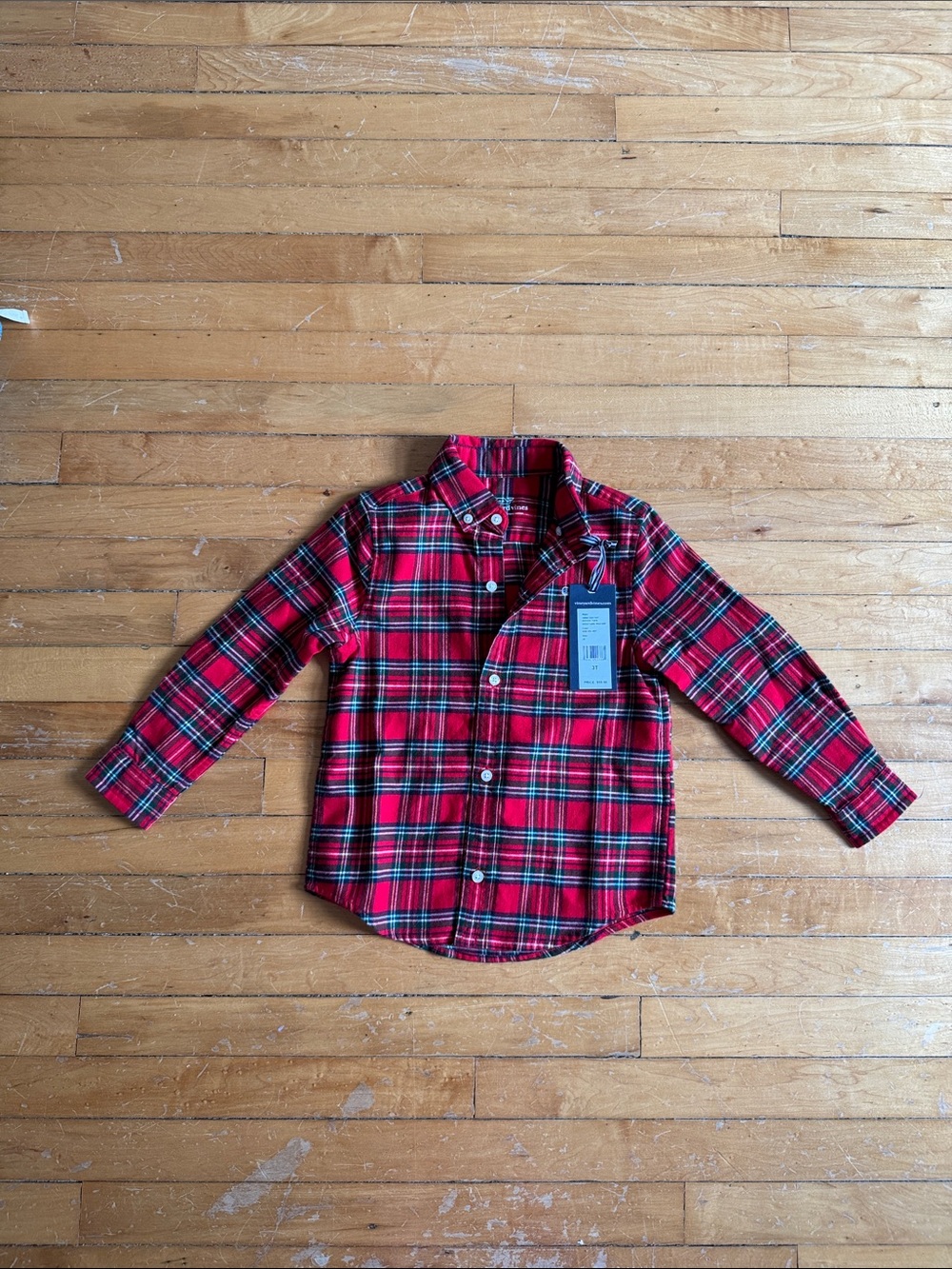 Red Plaid Button-Down Shirt